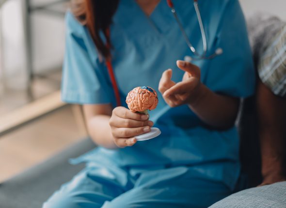 Men's health exam with doctor or psychiatrist working with patie