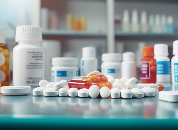 Pharmacy drugstore retail. Healthcare products, Medicine, Drugs,