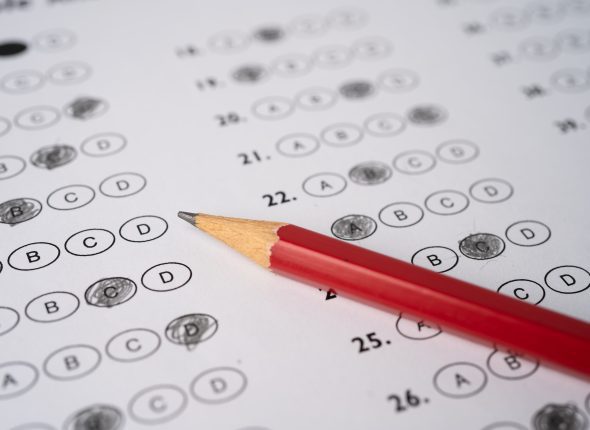Answer sheets with Pencil drawing fill to select choice, educati